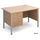 Maestro H Frame Straight Office Desk with Fixed Pedestal 